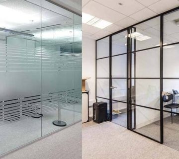 مقایسه-پارتیشن-شیشه-ای-فریم-لس-و-فریم-دار